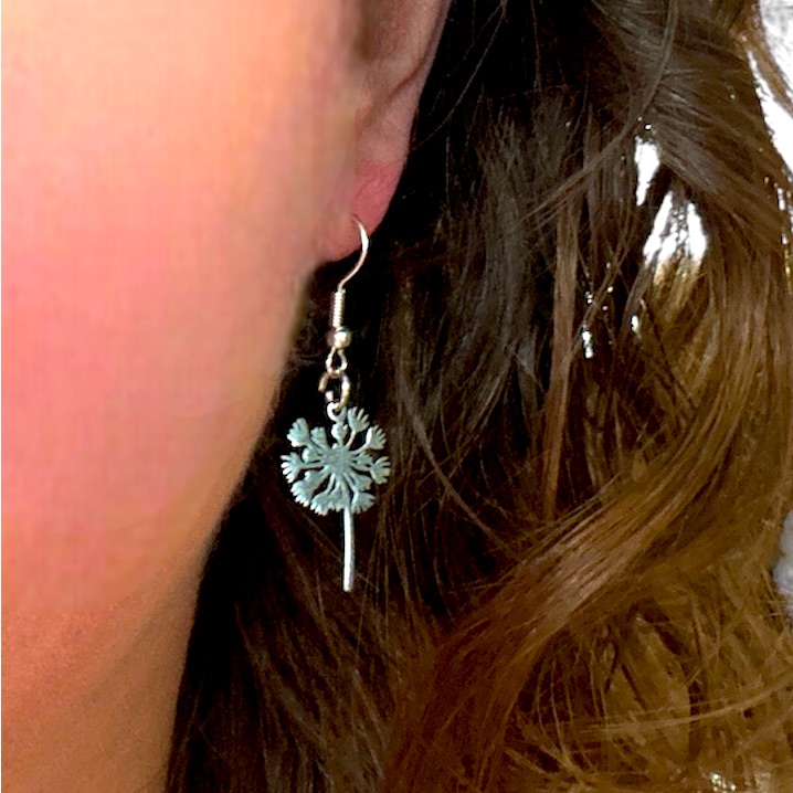 Silver Dandelion Fashion Earring